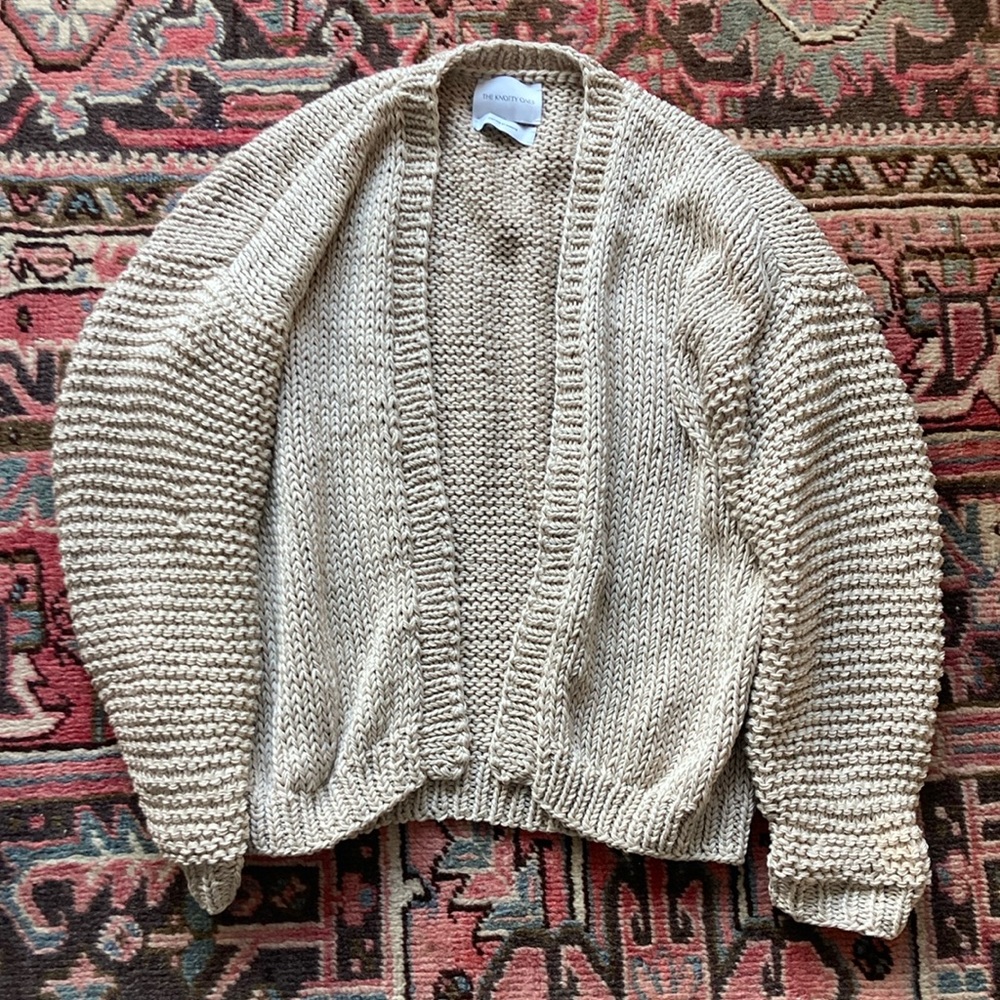 Cozy Beige The Knotty Ones Cardigan Sweater